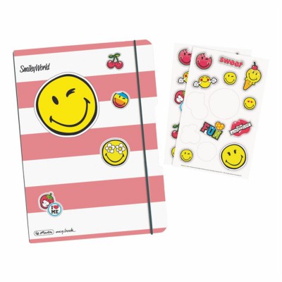 Herlitz kaustik flex A5/40 ruuduline, pl.Smiley Girly