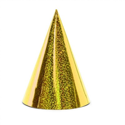 Peomüts - kuldne, holograafiline, 6 tk