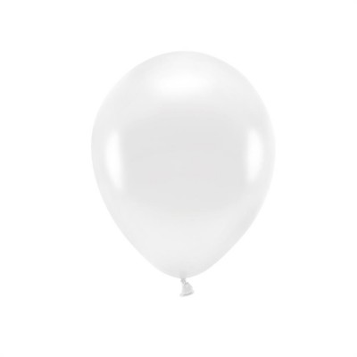 PartyDeco õhupall, 10 tk, 30 cm, valge metallik / Öko