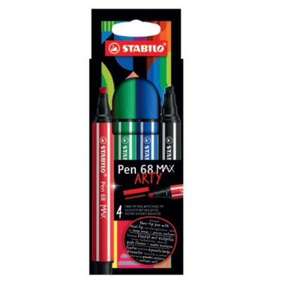 STABILO viltpliiats Pen 68 Max Arty, 4 värvi
