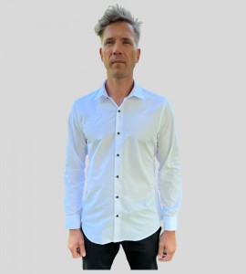 Meeste triiksärk valge, slim fit, XXL / 46 tumed..